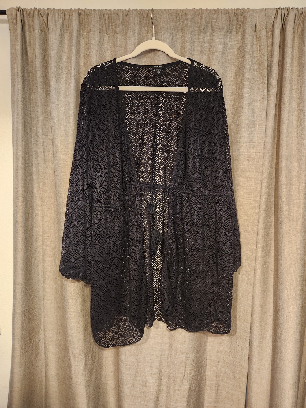 torrid Black Crochet Lace Kimono